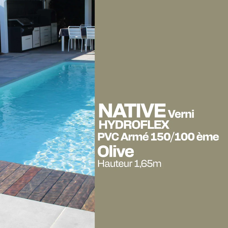 PVC armé Hydroflex Native verni piscine 1,65 X 25 m
