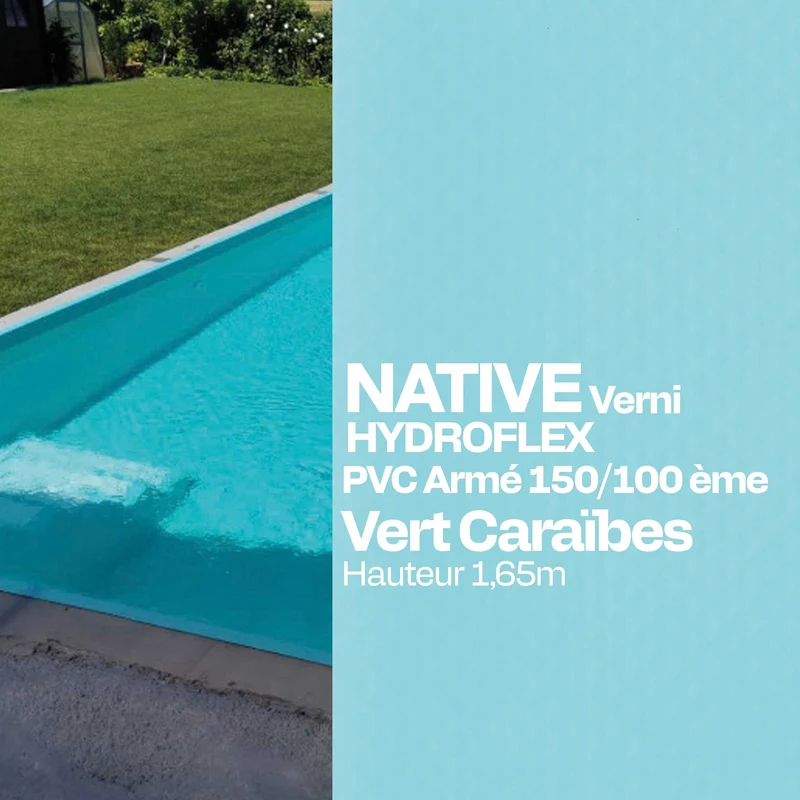 PVC armé Hydroflex Native verni piscine 1,65 X 25 m