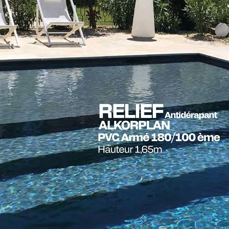 PVC armé Alkorplan Relief piscine 1,65 m x 25 m