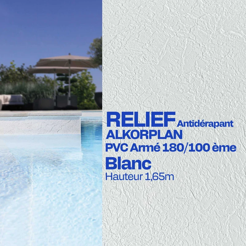 PVC armé Alkorplan Relief piscine 1,65 m x 25 m