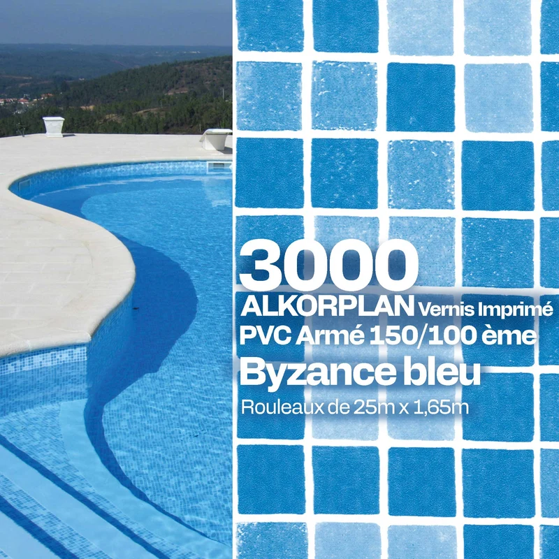 PVC armé Alkorplan 3000 imprimé piscine 1,65 m x 25 m