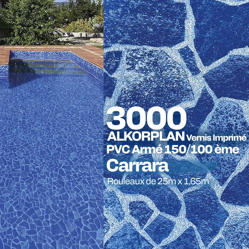 PVC armé Alkorplan 3000 imprimé piscine 1,65 m x 25 m