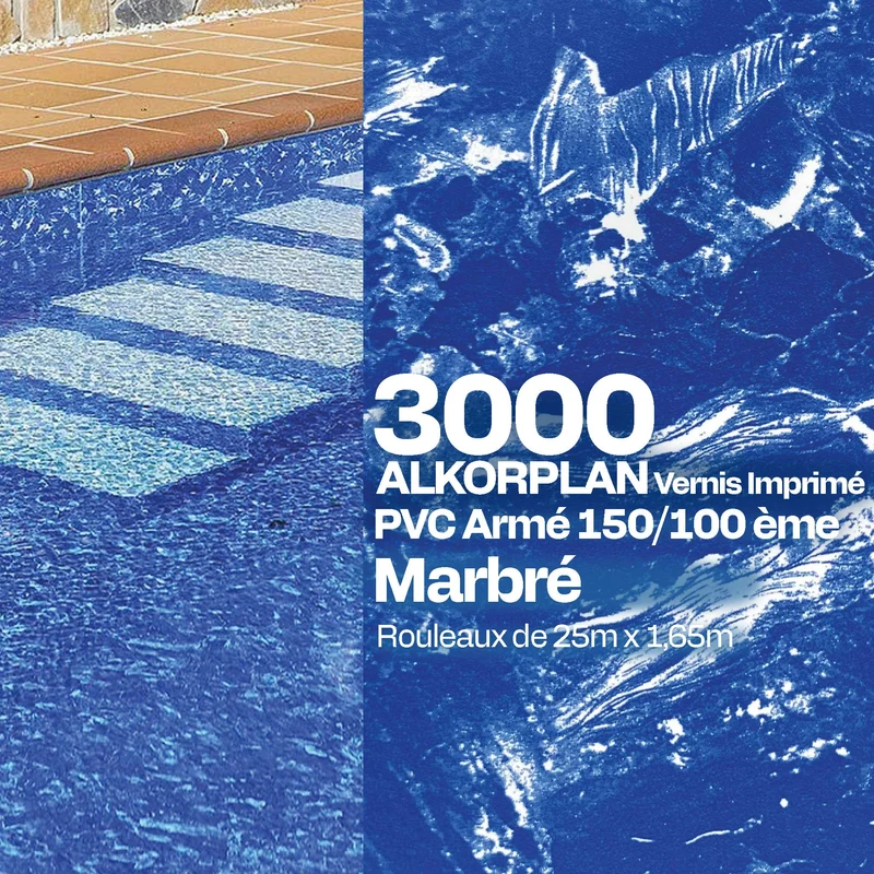PVC armé Alkorplan 3000 imprimé piscine 1,65 m x 25 m