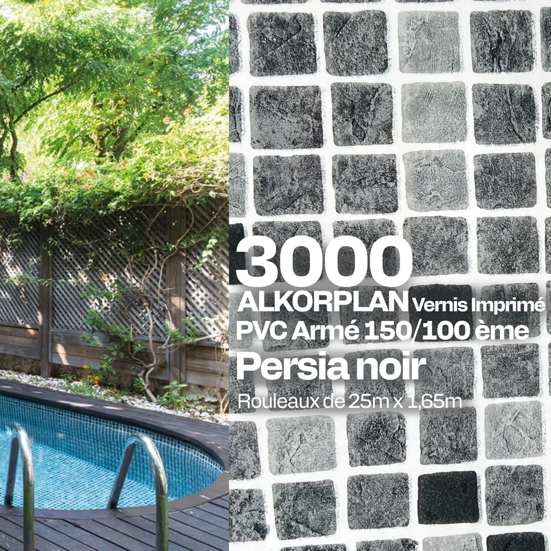 PVC armé Alkorplan 3000 imprimé piscine 1,65 m x 25 m