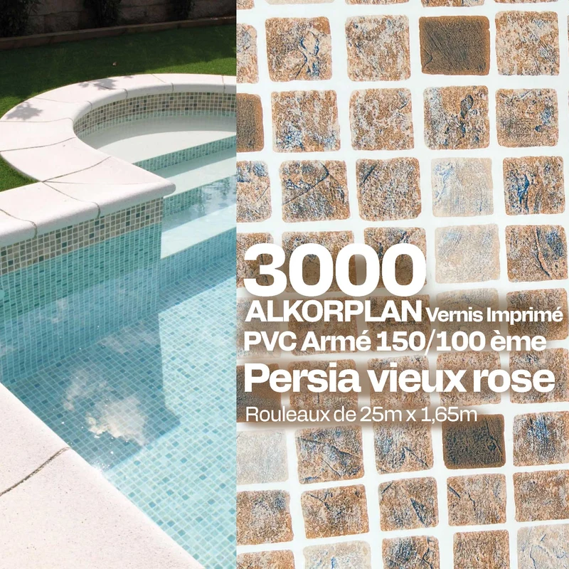 PVC armé Alkorplan 3000 imprimé piscine 1,65 m x 25 m