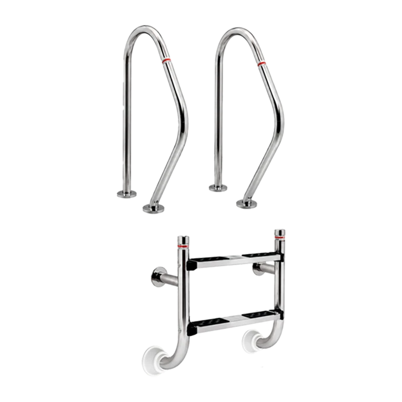 Escalera partida 2 componentes 2 peldaños acero inoxidable AISI 316 QP 520144CF