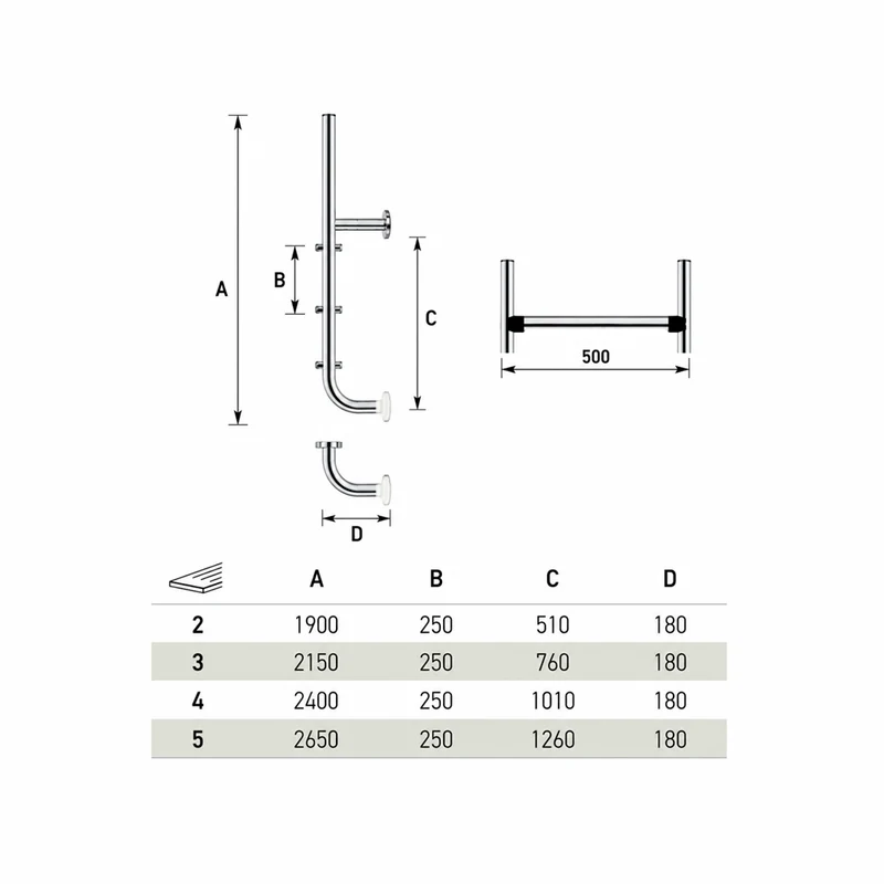 Escalera piscina Sky 5 peldaños acero inoxidable AISI 316 QP 520228F