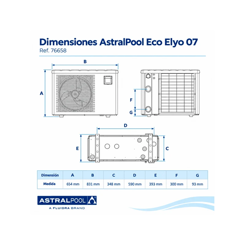Bomba de calor AstralPool Eco Elyo 07 Full Inverter WiFi – 7 kW