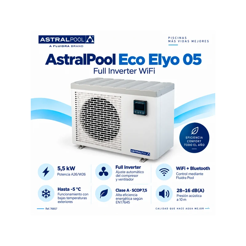 Bomba de calor AstralPool Eco Elyo 05 Full Inverter WiFi - 5,5 kW