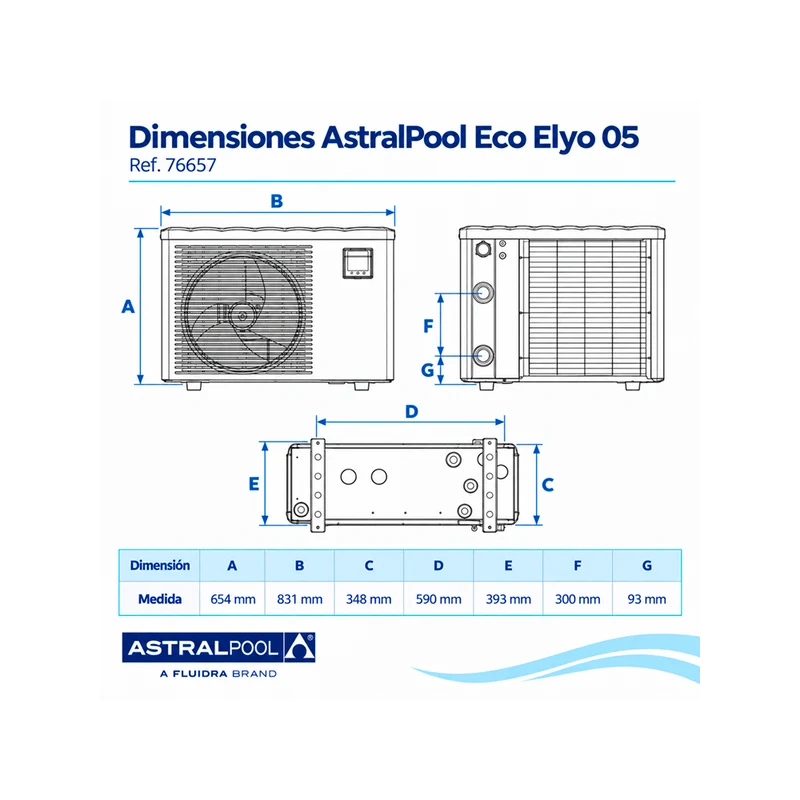 Bomba de calor AstralPool Eco Elyo 05 Full Inverter WiFi - 5,5 kW