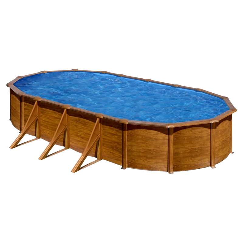 Piscina desmontable ovalada GRE 730x375x120 cm con depuradora de arena KIT730W