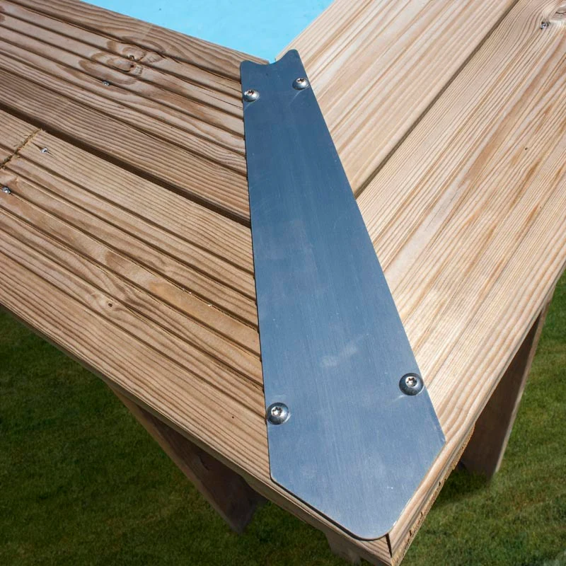 Piscina elevada de madera GRE Orange ovalada 755x456x146 - Ref. 800007