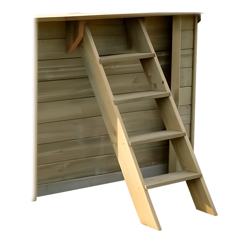Piscina elevada de madera GRE Vermela ovalada 672x472x146 - Ref. 790098