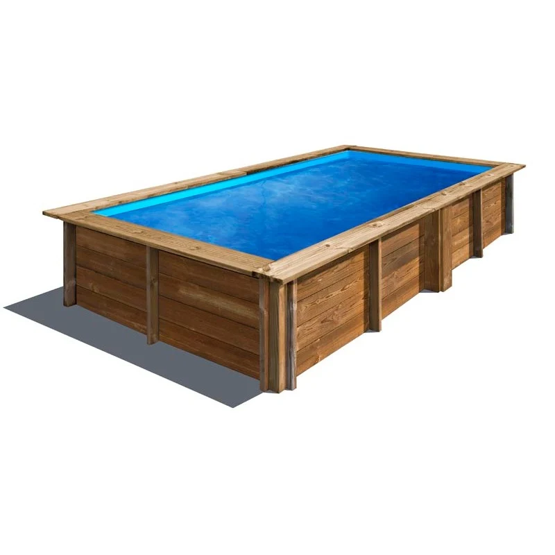 Piscina elevada de madera GRE Lemon rectangular 375x200x68 - Ref. 790204