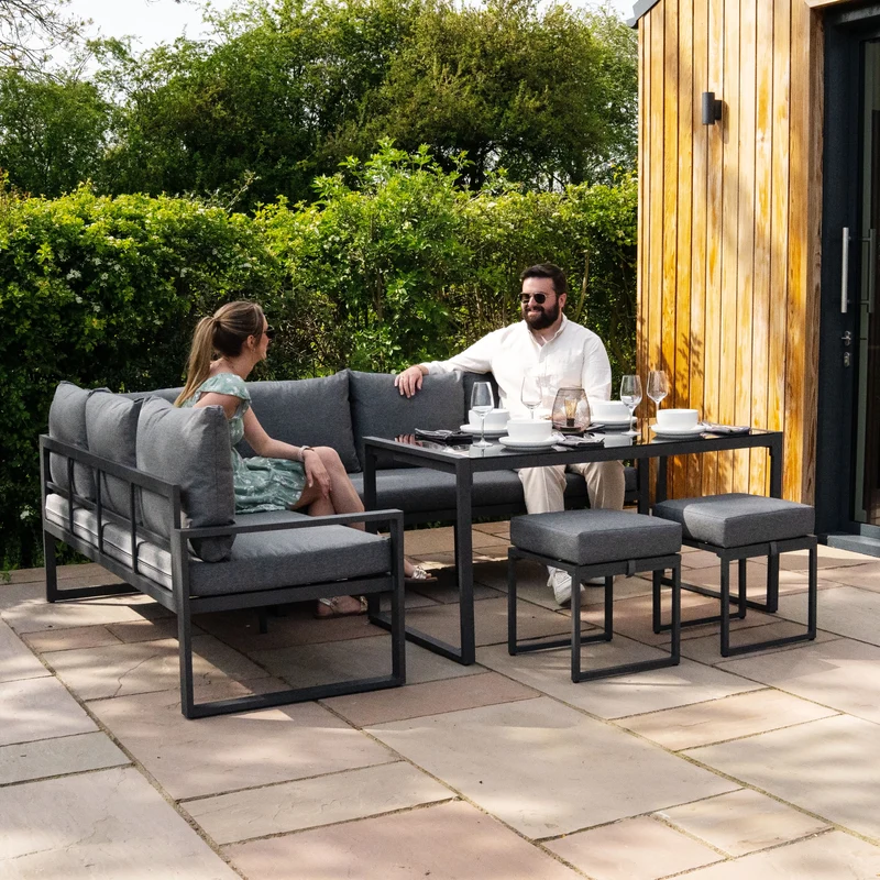 Lot de Four à Pizza & Ensemble Salon de Jardin en Aluminium Gris