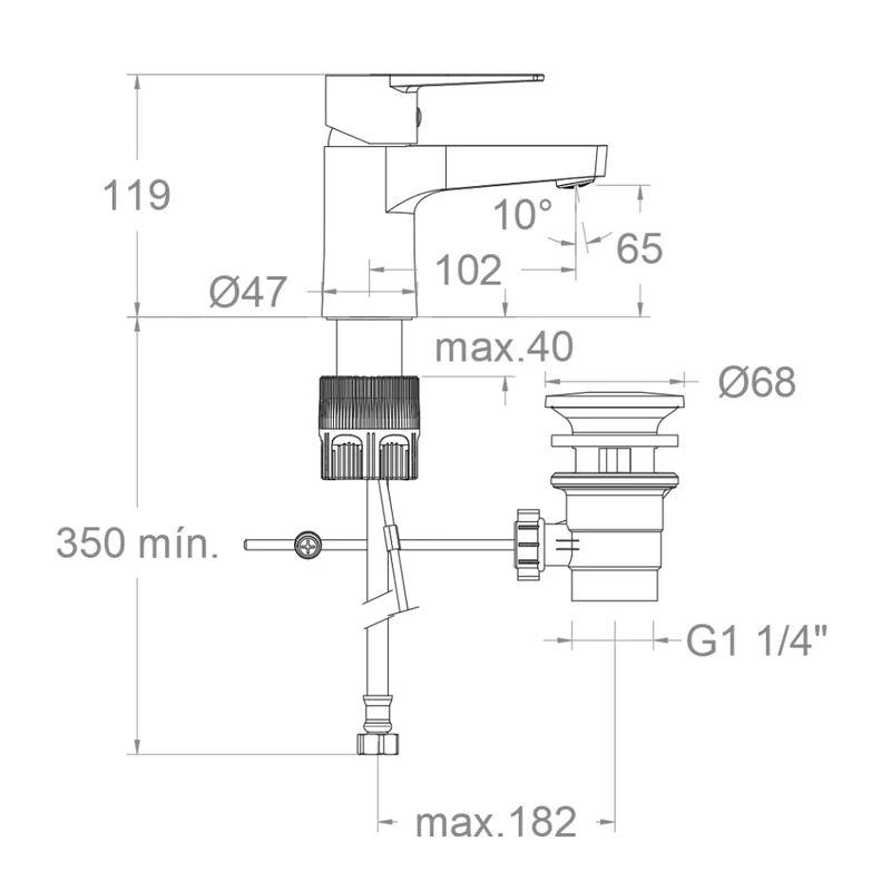 Ramon Soler - Grifo de lavabo monomando Titanium Tool Free cromo