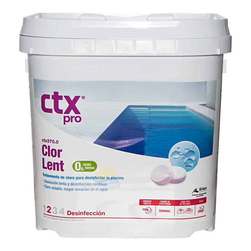Cloro lento tabletas multiacción CTX-370.0 ClorLent, 5 Kg.