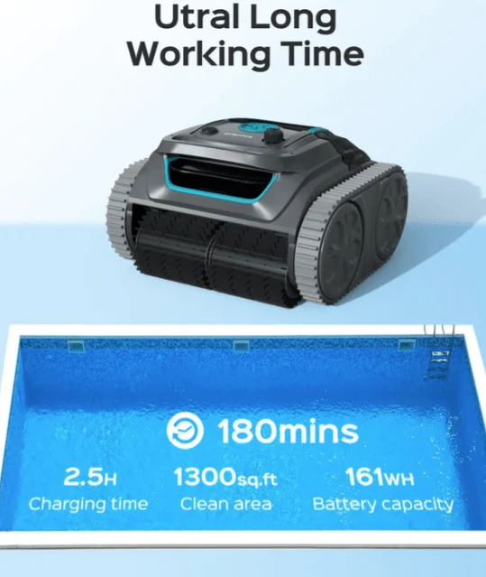 Robot Aspirador E-TRON i30 by WYBOT limpa fundos bateria automatico