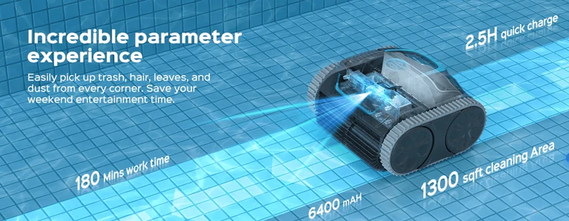 Robot Aspirador E-TRON i30 by WYBOT limpa fundos bateria automatico