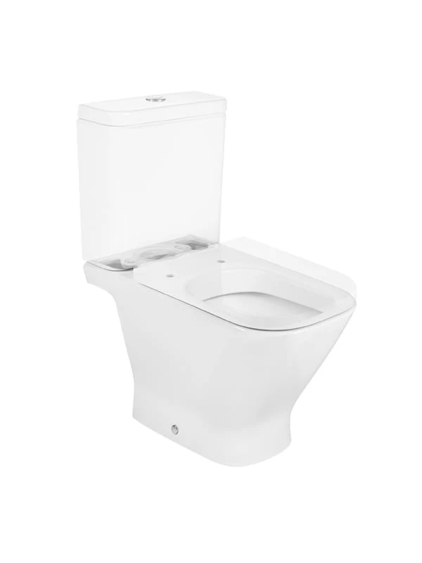 Roca - Taza The Gap Square Rimless para inodoro de tanque bajo