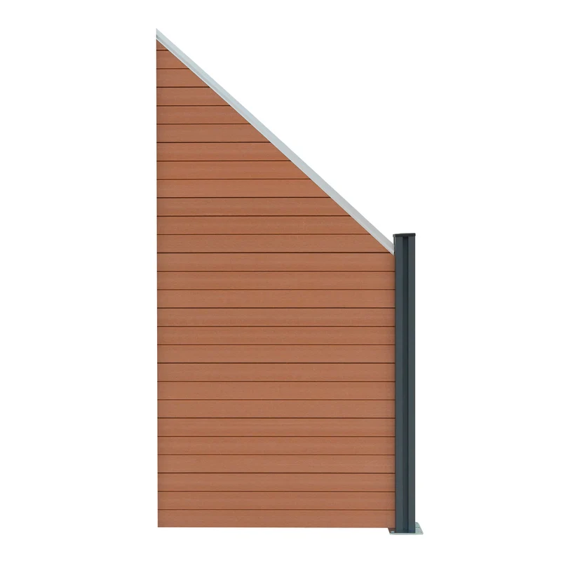 Kit Clôture Panneau Composite Incliné - Marron