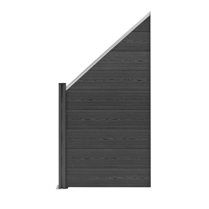 Kit Clôture Panneau Composite Incliné - Gris