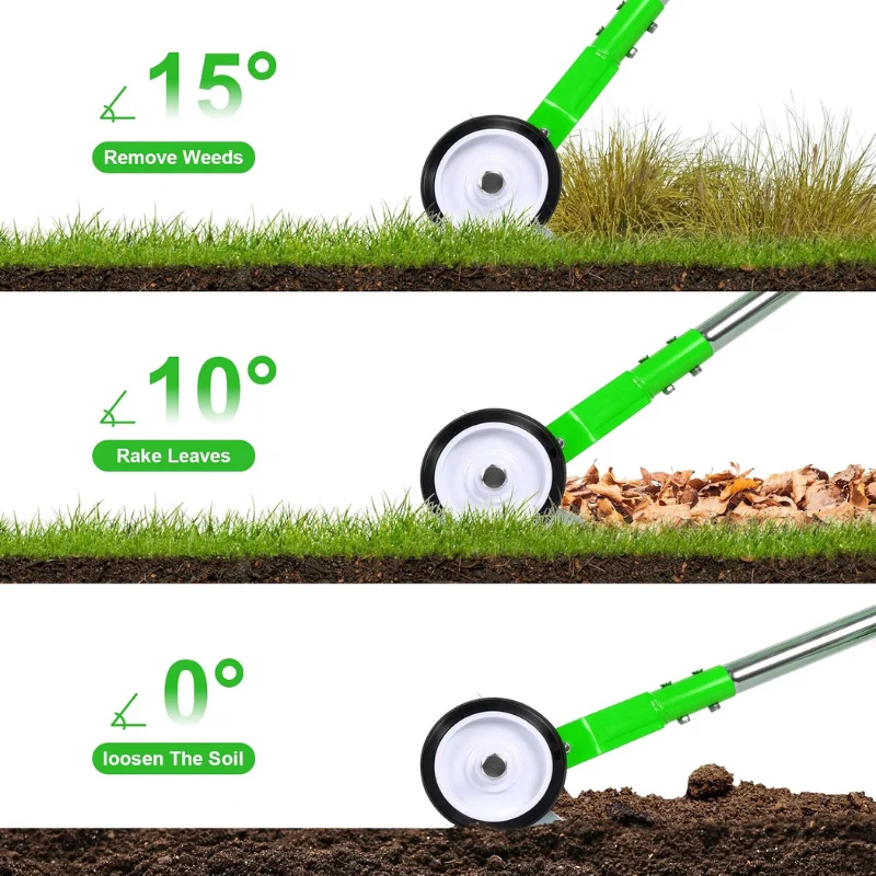 67 Inch Adjustable Thatch Rake with Wheels