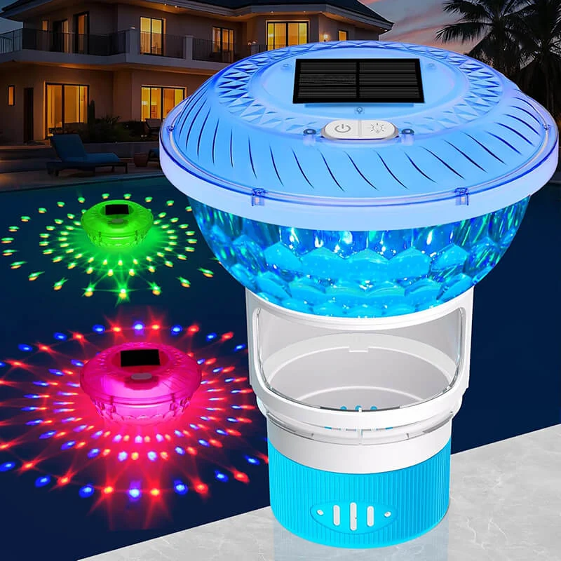 Solar Pool Chlorine Floater with Colorful Light