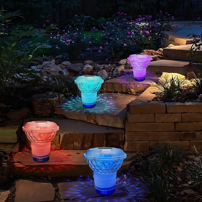 Solar Pool Chlorine Floater with Colorful Light