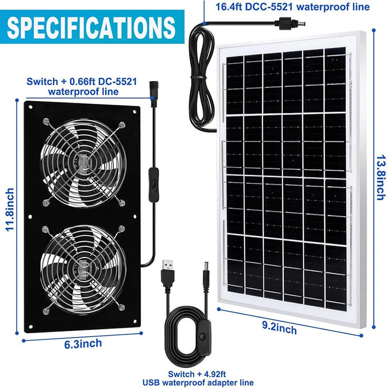 25W Solar Exhaust Fans