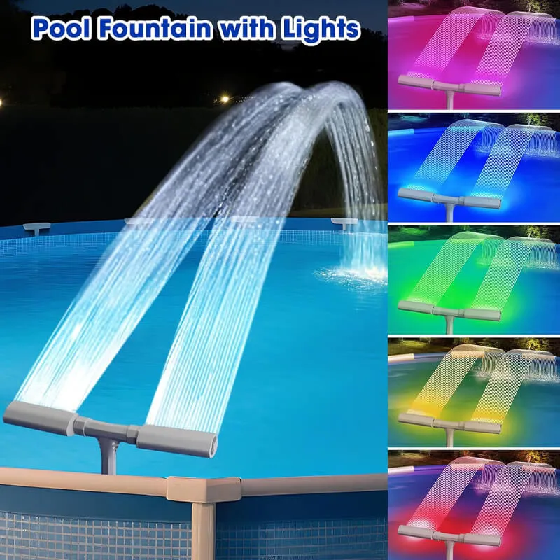Solar Pool Fountain with Lights