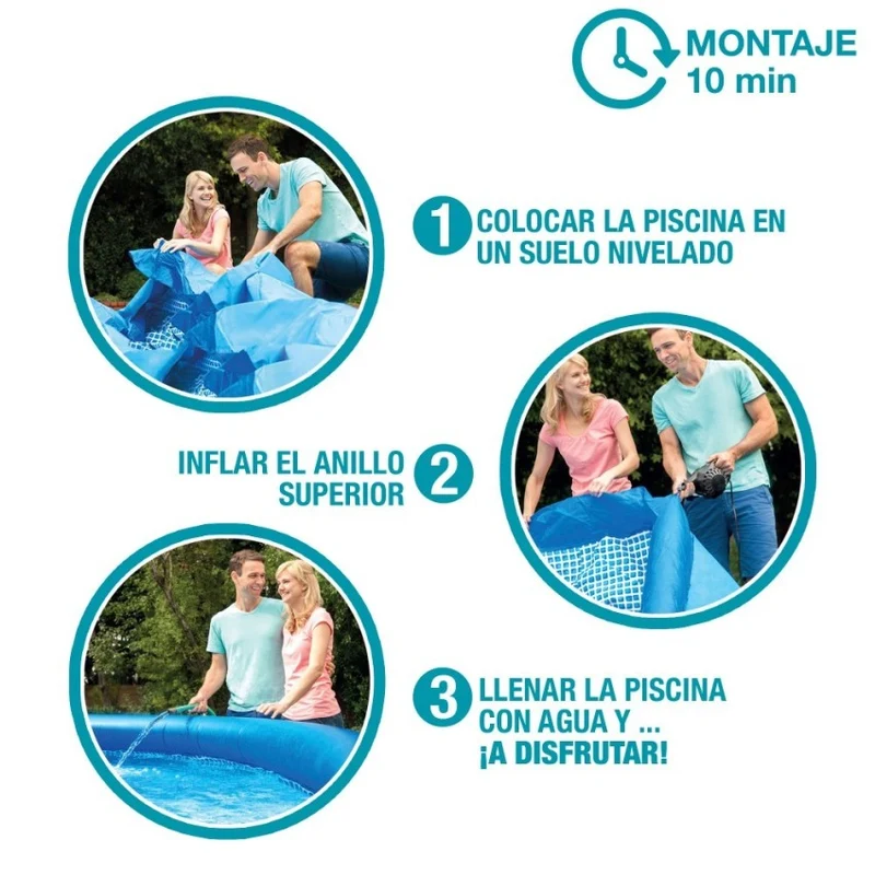 Intex Easy Set Piscina Hinchable Redonda 244x61cm con Depuradora