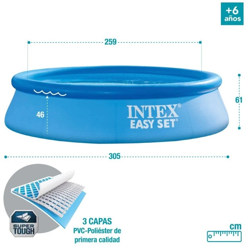 Intex Easy Set Piscina Hinchable Redonda 305x61cm Azul