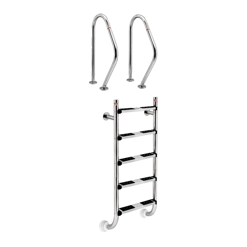 Escalera partida 2 componentes 5 peldaños acero inoxidable AISI 316 QP 520147CF