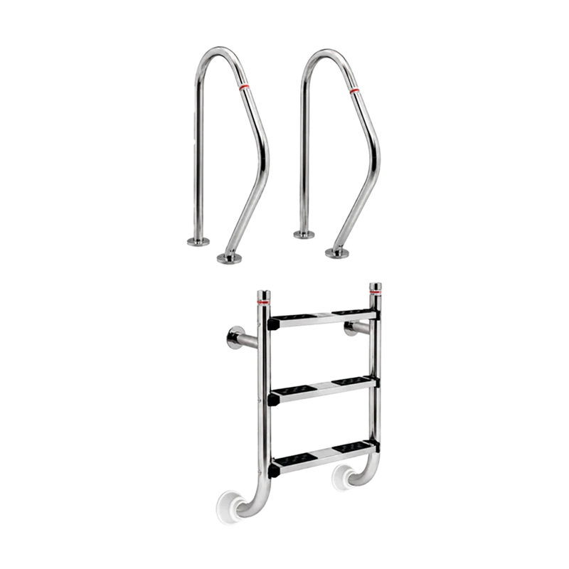 Escalera partida 2 componentes 3 peldaños acero inoxidable AISI 316 QP 520145CF