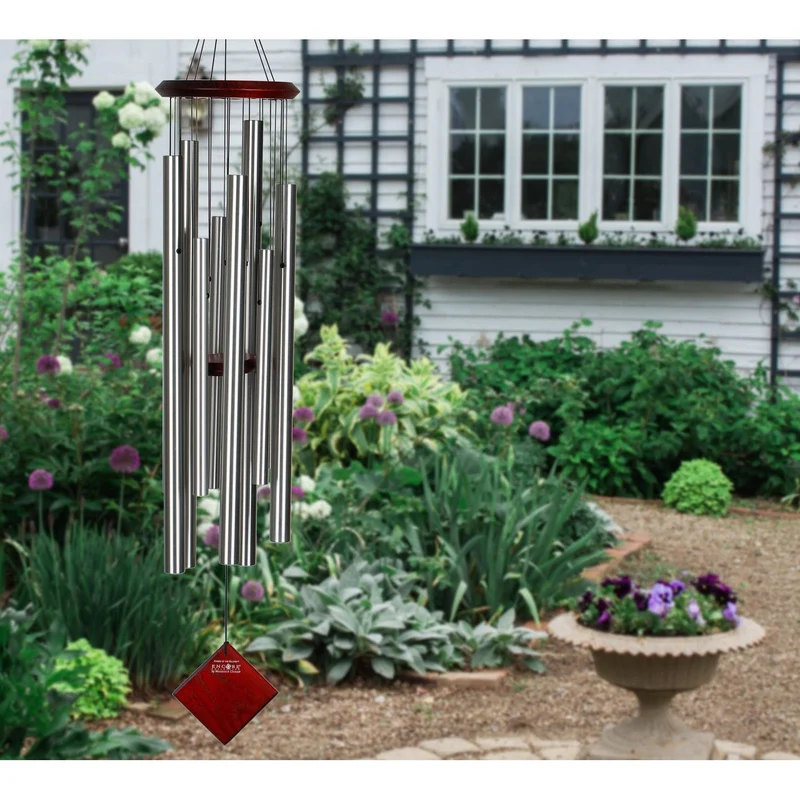 Carillon à vent Eclipse argenté 101cm - 10 tubes