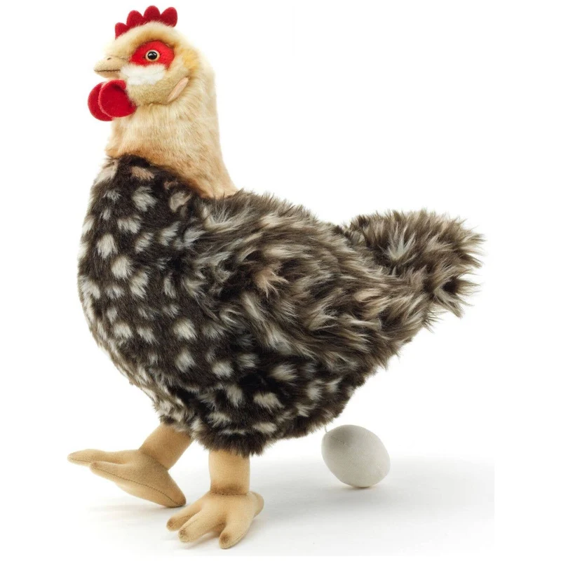 Poule - Avec œuf - 37 cm (hauteur) - doudouille/peluche