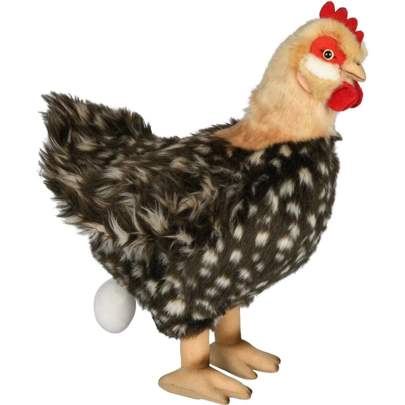 Poule - Avec œuf - 37 cm (hauteur) - doudouille/peluche