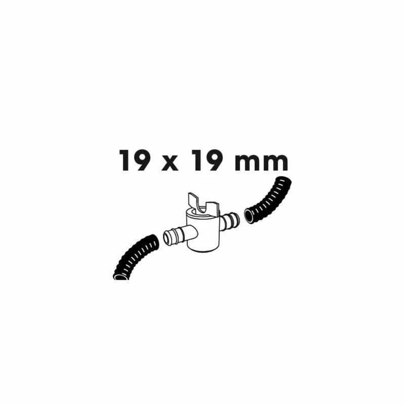 Robinet à à about porte-caoutchouc, 2 x Ø mm - Ø19 (¾") x Ø19 (¾") mm
