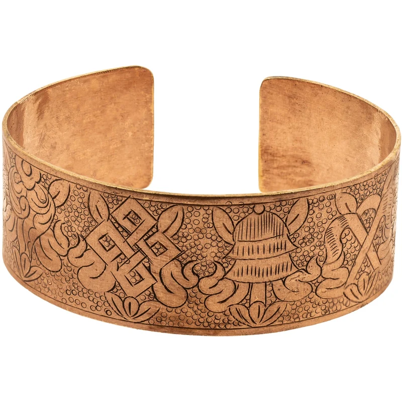 Bracelet Cuivre - 8 Symboles de Bon Augure, Grand