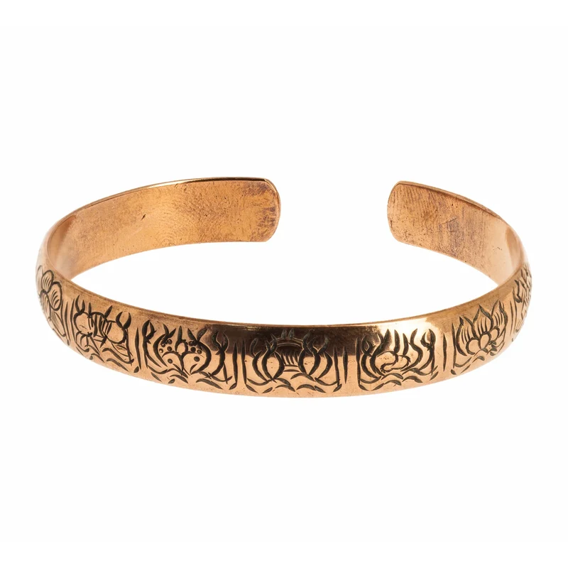 Bracelet Cuivre - 8 Symboles de Bon Augure