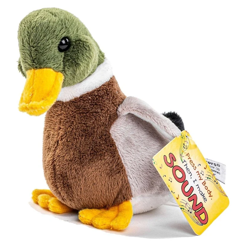 Canard avec voix - 16 cm (longueur) - doudouille/peluche
