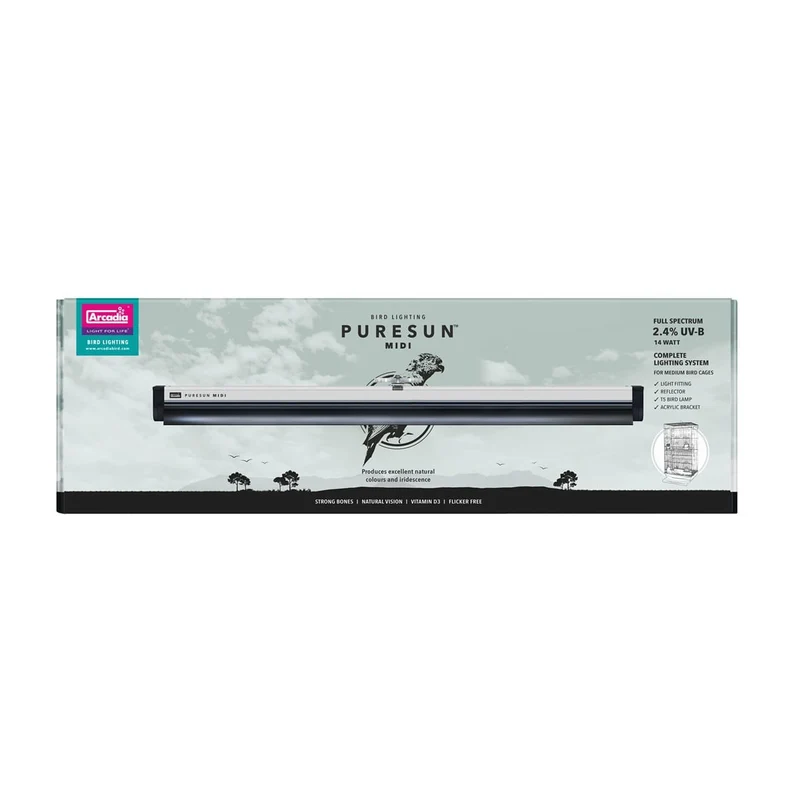Arcadia PureSun Bird Lamp Kit With Bracket Midi 14 Watt