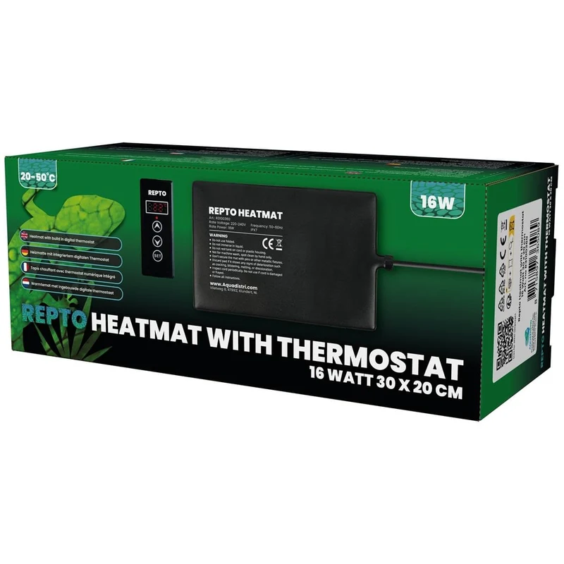 Repto Heat Mat With Thermostat 16 Watt 30 x 20 cm