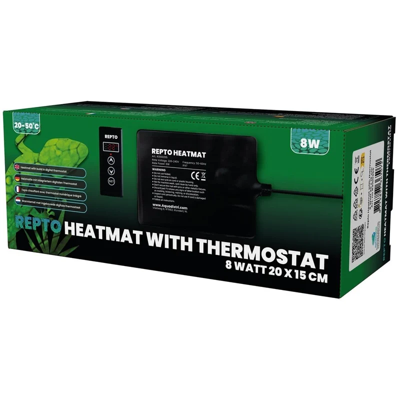 Repto Heat Mat With Thermostat 8 Watt 20 x 15 cm