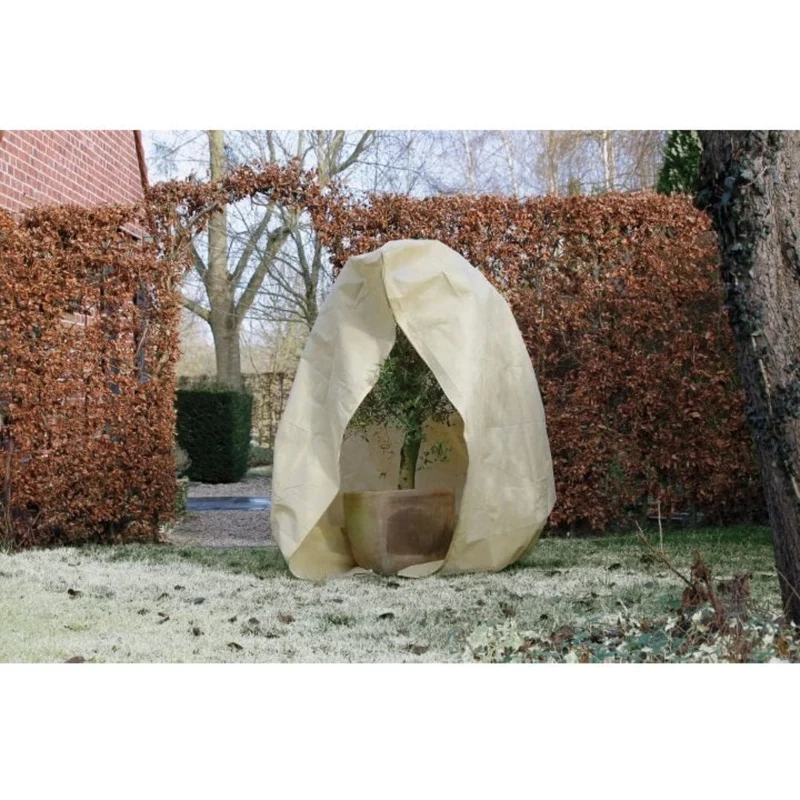 Housse d'hivernage incl. cordelette de serrage / zip de fermeture - PP, beige, 70 g/m² - Ø250 cm x 3,00 m