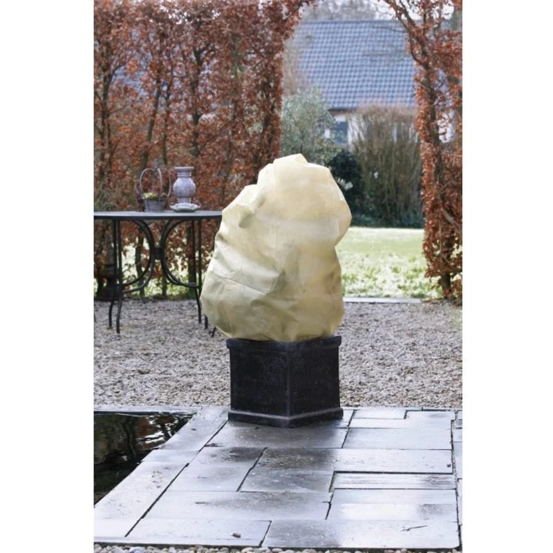 Housse d'hivernage incl. cordelette de serrage - PP, beige, 50 g/m² - Ø75 cm x 1,50 m - 2 x