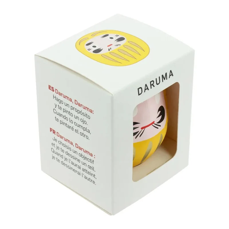Daruma Jaune - Grand, Prospérité - Fabriqué au Japon