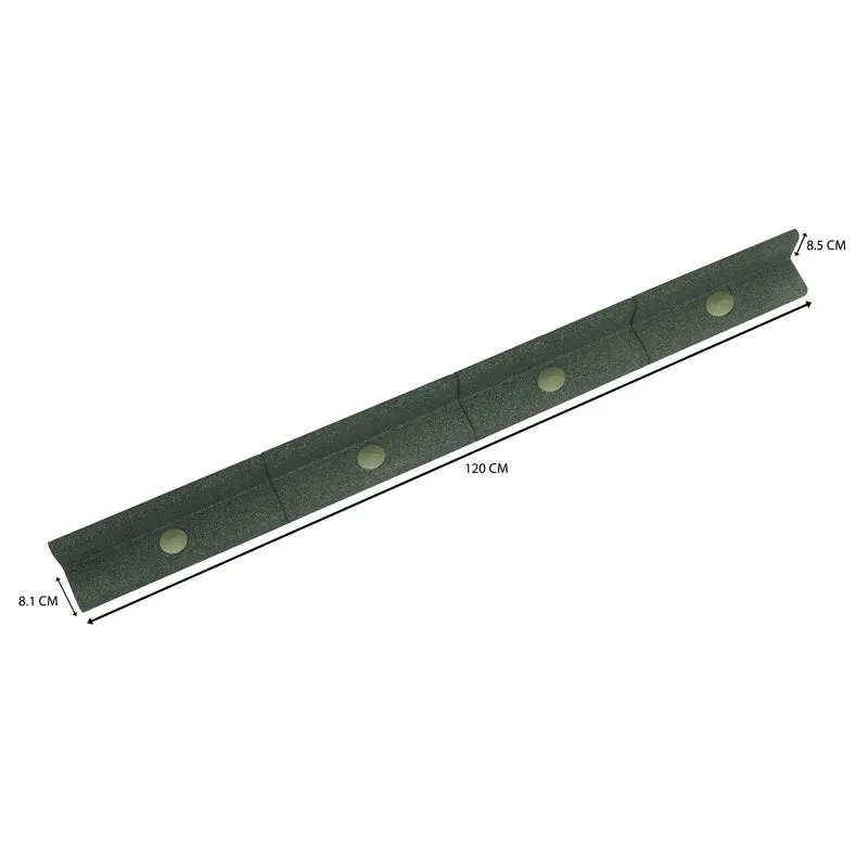 Lot de 12 Bordures de Jardin Flexibles en Caoutchouc 1,2 m & Maillet - Vert