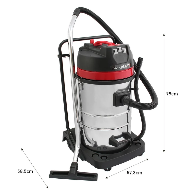 MAXBLAST Lot de Aspirateur Industriel de 80 L, Tuyau de 5 m & Accessoires